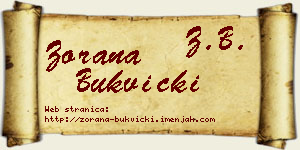 Zorana Bukvički vizit kartica